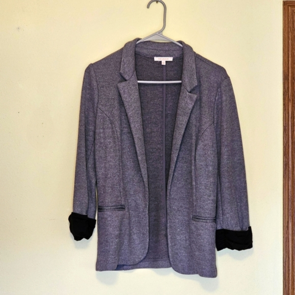 Skies Are Blue | Women's Gray Blazer‎ Size Small Black Accents